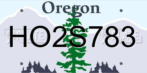 HO2S783 Oregon License Plate