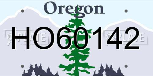 HO60142 Oregon License Plate