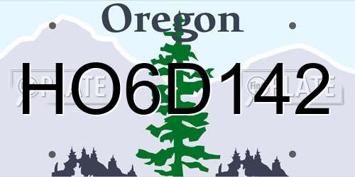 HO6D142 Oregon License Plate