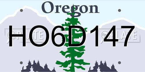 HO6D147 Oregon License Plate