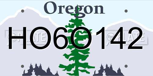 HO6O142 Oregon License Plate