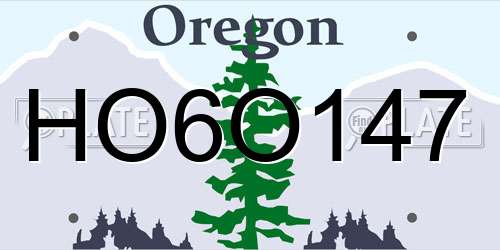 HO6O147 Oregon License Plate