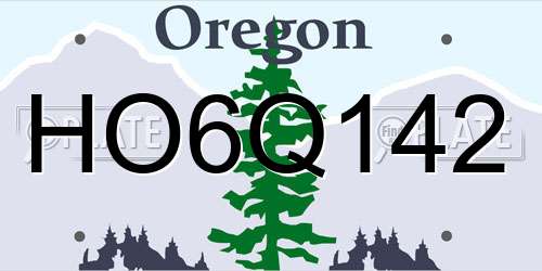 HO6Q142 Oregon License Plate