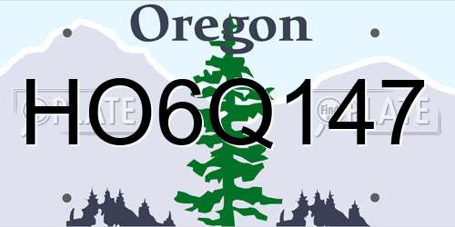 HO6Q147 Oregon License Plate