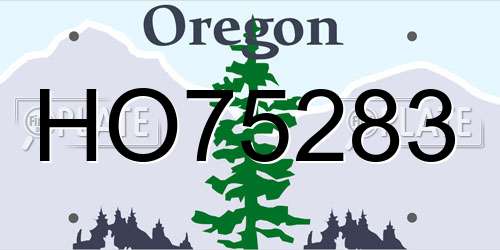 HO75283 Oregon License Plate