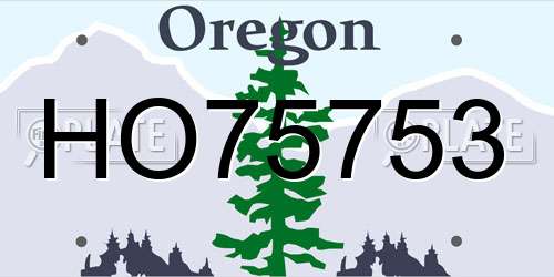 HO75753 Oregon License Plate