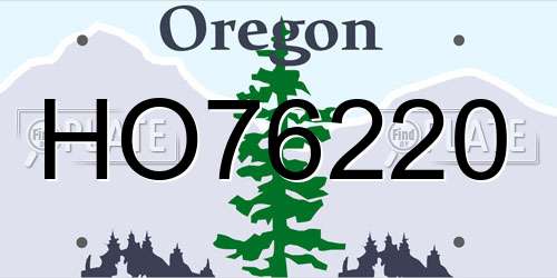 HO76220 Oregon License Plate