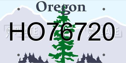 HO76720 Oregon License Plate