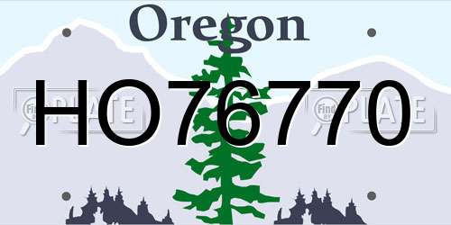 HO76770 Oregon License Plate