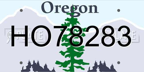 HO78283 Oregon License Plate