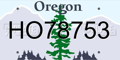 HO78753 Oregon License Plate