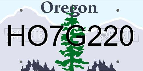 HO7G220 Oregon License Plate