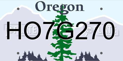 HO7G270 Oregon License Plate