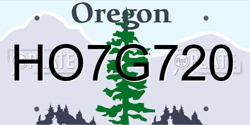 HO7G720 Oregon License Plate