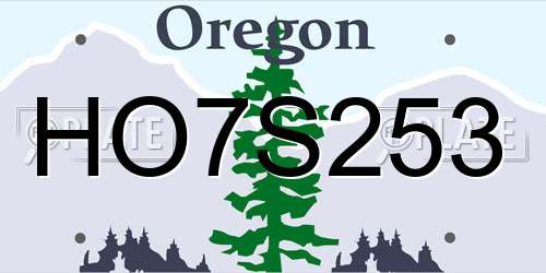 HO7S253 Oregon License Plate