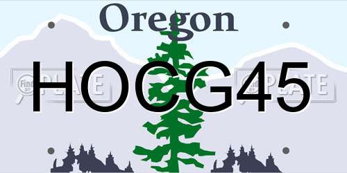 HOCG45 Oregon License Plate