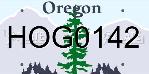 HOG0142 Oregon License Plate