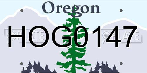 HOG0147 Oregon License Plate