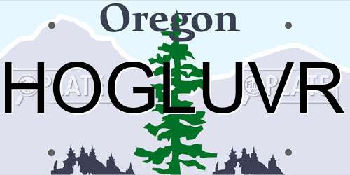 HOGLUVR Oregon License Plate