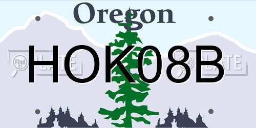 HOK08B Oregon License Plate