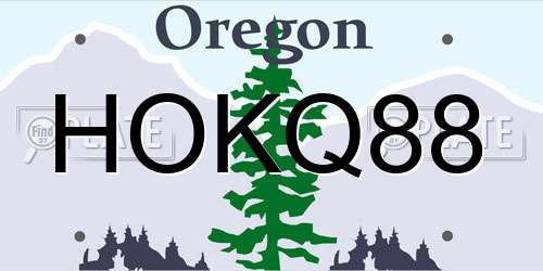HOKQ88 Oregon License Plate