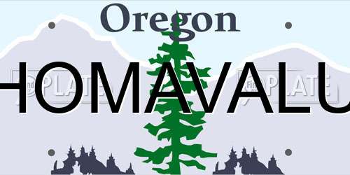 HOMAVALU Oregon License Plate