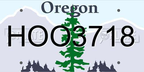 HOO3718 Oregon License Plate