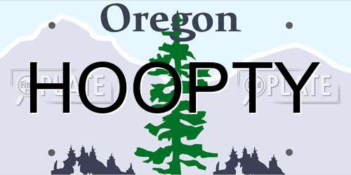 HOOPTY Oregon License Plate