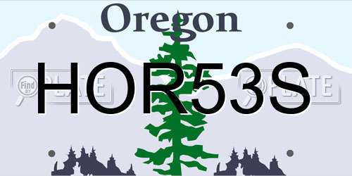 HOR53S Oregon License Plate