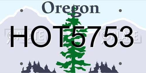 HOT5753 Oregon License Plate