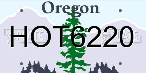 HOT6220 Oregon License Plate