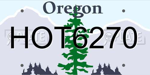 HOT6270 Oregon License Plate
