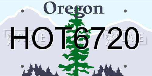 HOT6720 Oregon License Plate