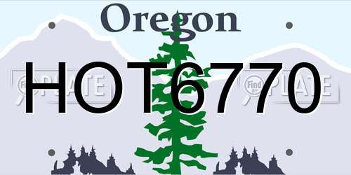 HOT6770 Oregon License Plate