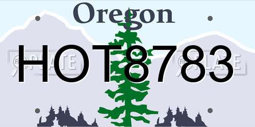 HOT8783 Oregon License Plate