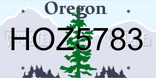 HOZ5783 Oregon License Plate