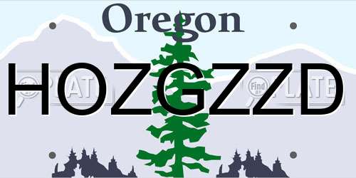 HOZGZZD Oregon License Plate