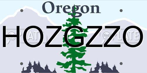 HOZGZZO Oregon License Plate