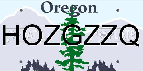 HOZGZZQ Oregon License Plate