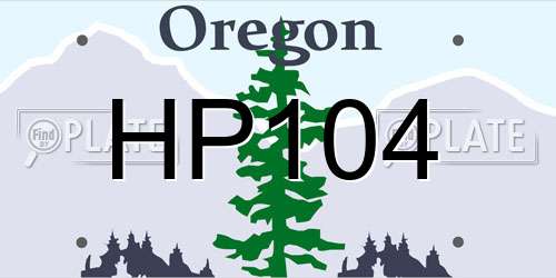 HP104 Oregon License Plate