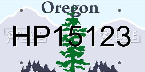 HP15123 Oregon License Plate
