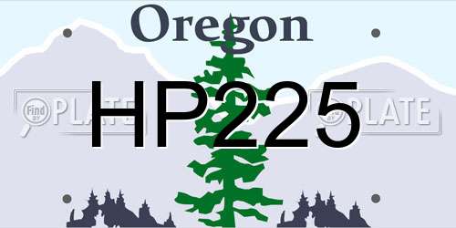 HP225 Oregon License Plate