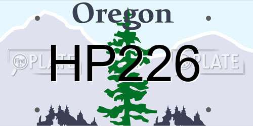 HP226 Oregon License Plate