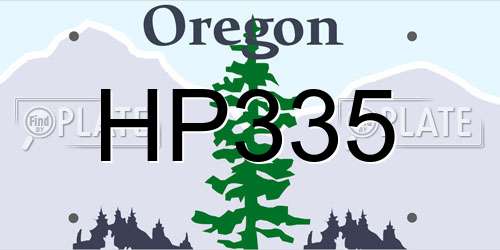 HP335 Oregon License Plate