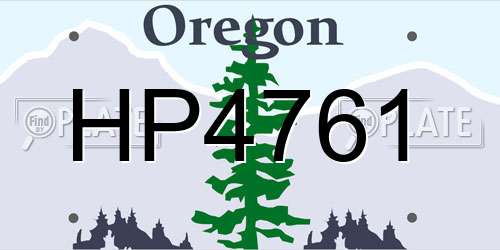 HP4761 Oregon License Plate