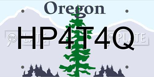 HP4T4Q Oregon License Plate