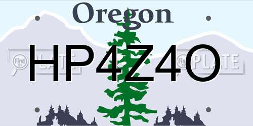HP4Z4O Oregon License Plate