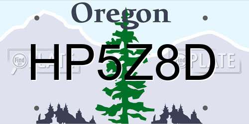 HP5Z8D Oregon License Plate