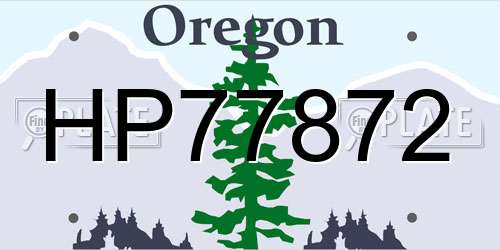 HP77872 Oregon License Plate