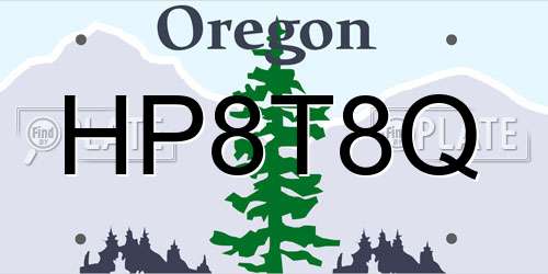 HP8T8Q Oregon License Plate
